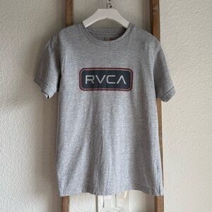 RVCA Grey Logo Graphic T-Shirt boys sz: Large